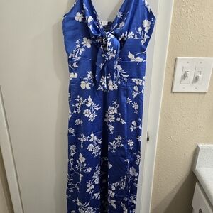Blue Floral Jumpsuit